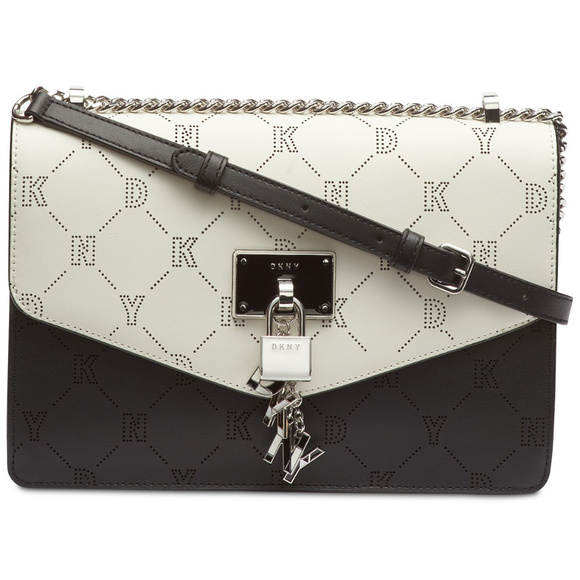 Dkny Handbags - DKNY Elissa Logo Leather Shoulder Flap